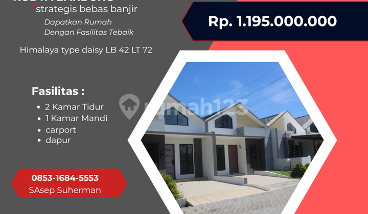 Rumah ready d soekarno hatta kodya bandung strategis bebas banjir