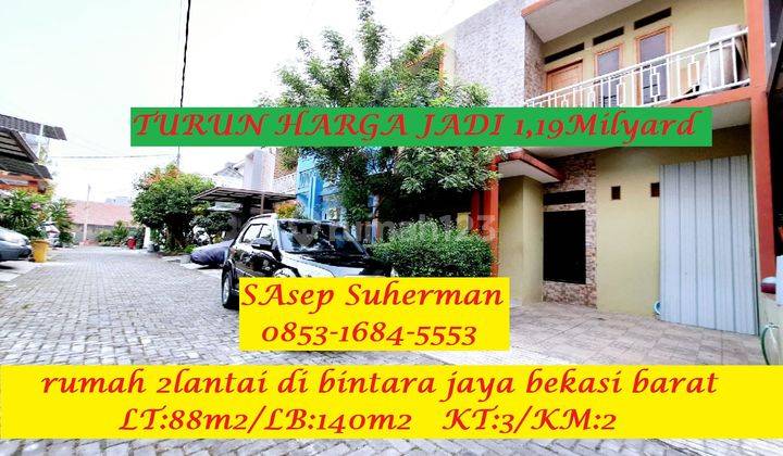 Dijual Murah Rumah 2lantai di Bintara Jaya Bekasi Barat Strategis 1