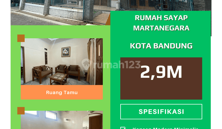 Rumah sayap turangga full furnish kodya bandung siap huni bebas banjir 1