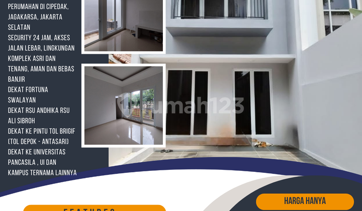 rumah baru 3lantai siap huni d jagakarsa jakarta selatan nobanjir 1