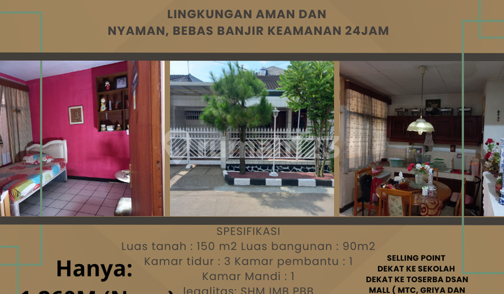 rumah  soekarno hatta kota bandung nobanjir siap huni aman nyaman