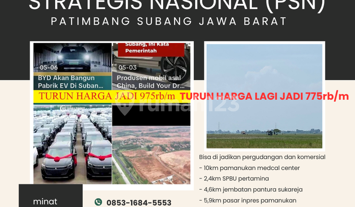 Turun Harga Tanah di Kawasan Proyek Strategis Nasional Subang