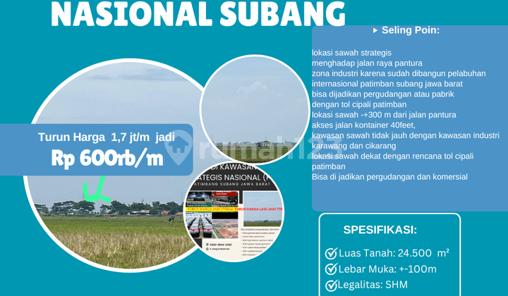 Tanah di Kawasan Pelabuhan Internasional Patimban Subang Jabar