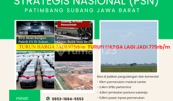 tanah di kawasan pelabuhan internasional patimban subang jawa barat
