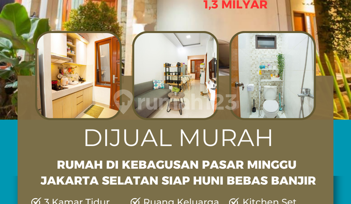 rumah di Kebagusan Pasar Minggu Jakarta Selatan siap huni bebas banjir