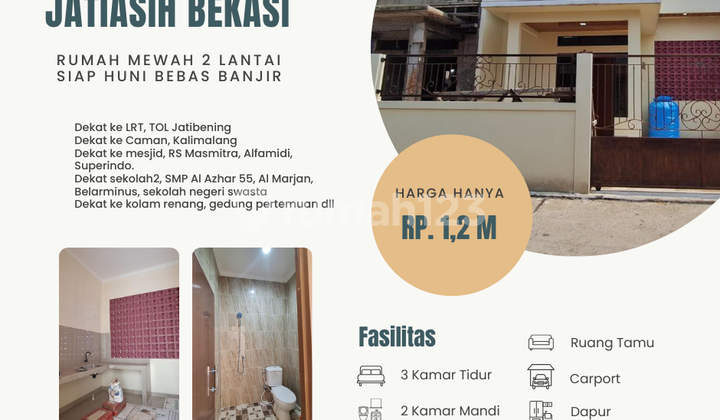 rumah MURAH LUAS jatikramat jatiasih bekasi siap huni Nobanjir