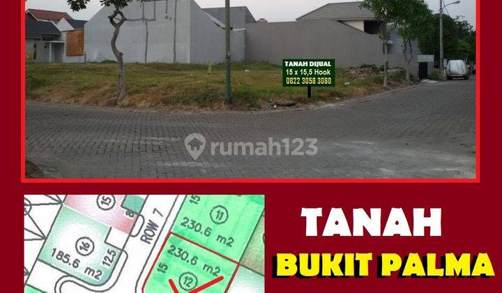 Tanah Surabaya Barat Besar 15x15 Cuma 6 Juta M Murah Bukit Palma Cluster Citraland Pakal 2