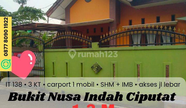 Rumah Akses Jalan Lebar Di Bukit Nusa Indah Serua Ciputat Tangerang Selatan  1