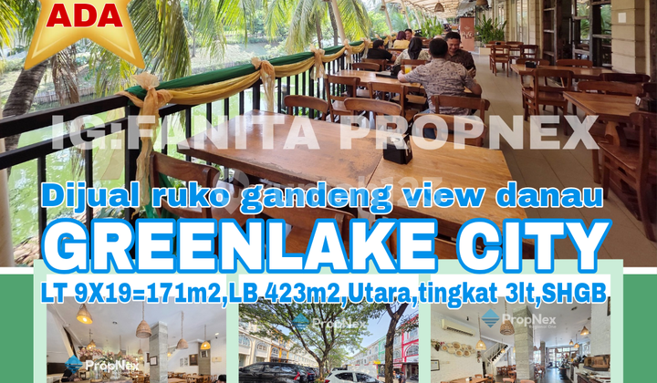 Rare find! Lake view! Selling linked shophouses with lake views in Food City, Greenlake City.