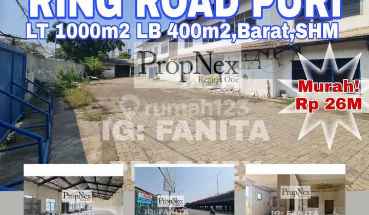 Murahhh! TURUN HARGA! Dijual gedung tua komersil di pinggir jalan raya Lingkar Luar Barat,Cengkareng,dkt Puri Indah,Jakarta Barat.
