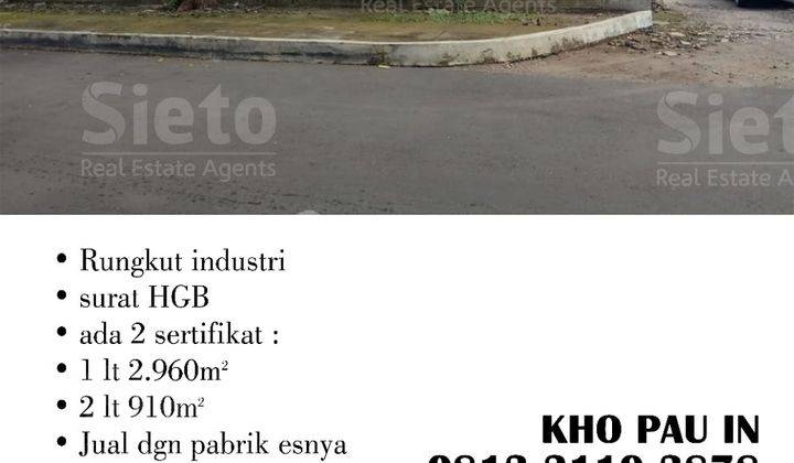 Dijual pabrik di Rungkut industri  1