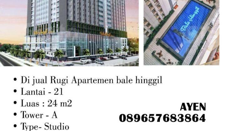 DiJual Rugi unit apartement bale hinggil 1