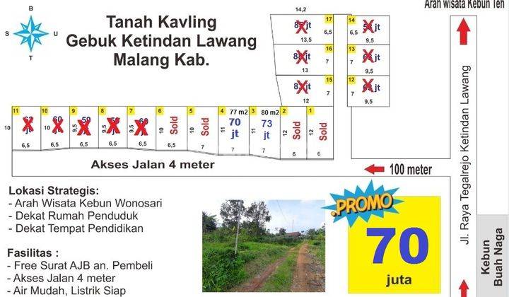 Tanah Kavling Murah Gebuk Ketindan Lawang Arah Wisata Kebun Teh 1