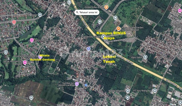 Tanah Murah Tirtomoyo Pakis Malang Dijual cepat B.U Poll SHM Hook