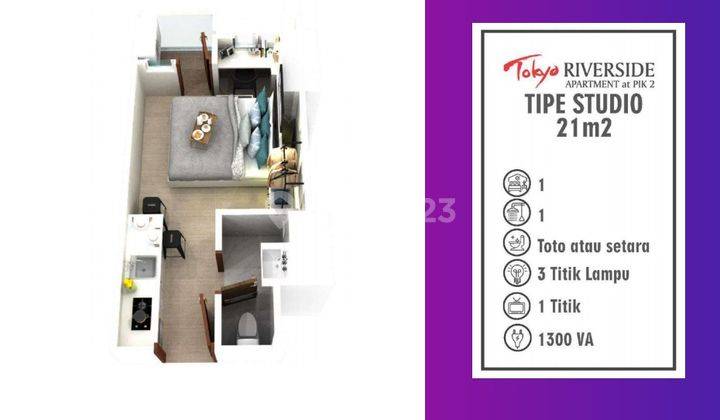 Dijual Termurah Apartemen Tokyo Studio Pik 2 Cuma 215 Juta 2