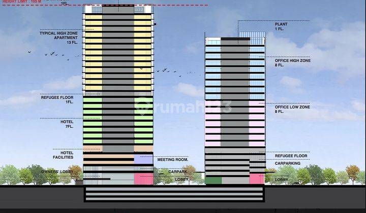 Perkantoran 450m2 Baru di Adriya Tower Pik 1