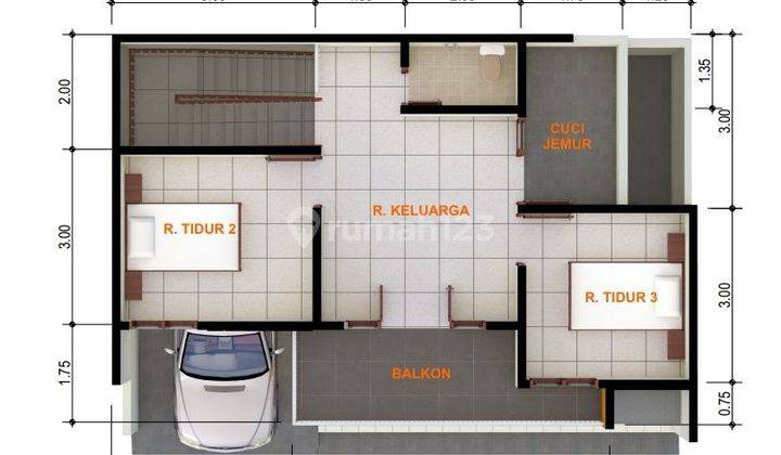 Rumah 2 lantai cluster di Gedongan Colomadu Karanganyar 3