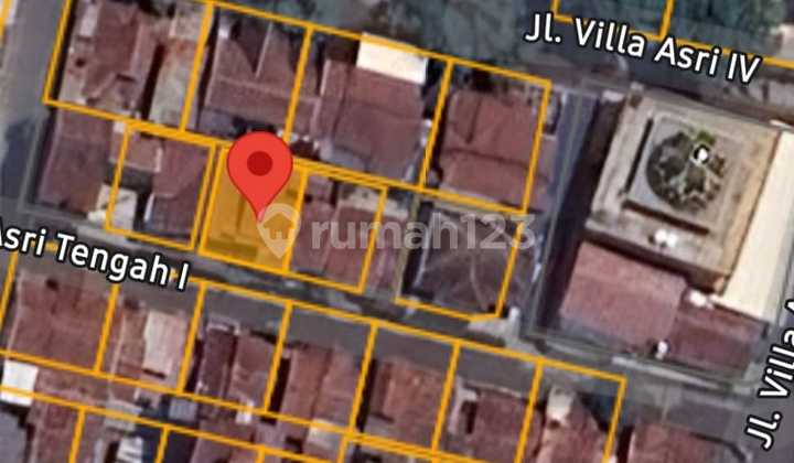 Rumah, Hitung Tanah 97 M² SHM, Selatan, Jl Villa Asri Tengah I #