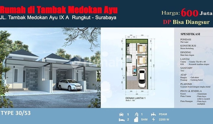 Banyak Pilihan! Rumah Minimalis di Tambak Medokan Rungkut Upn Its