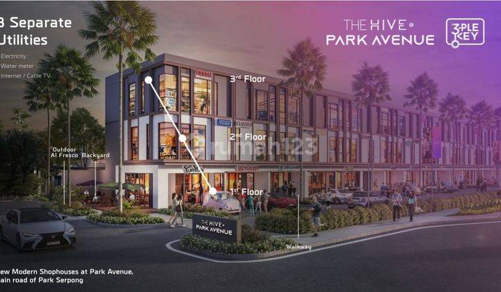 Ruko The Hive Park Avenue Serpong 3 Lantai & Backyard Serpong Tangerang  1