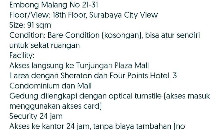 Dijual Pakuwon Tower Tunjungan Perkantoran Surabaya 8