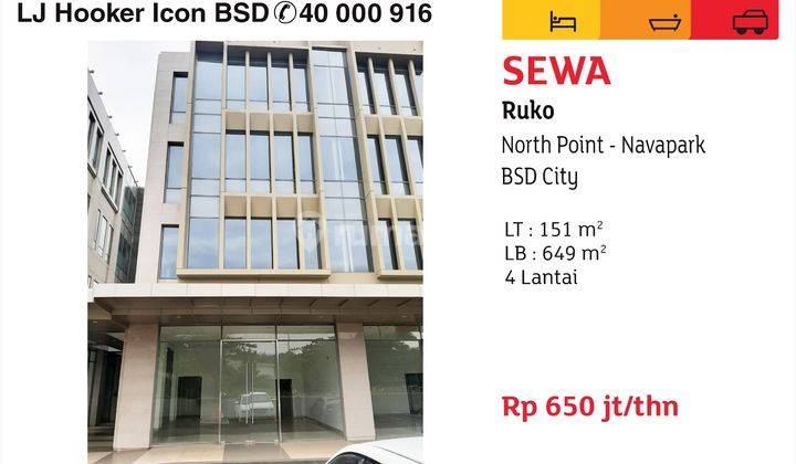 Disewakan ruko north point navapark bsd city 1
