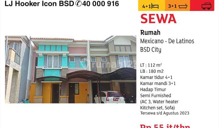 Disewakan rumah di delatinos bsd city 1