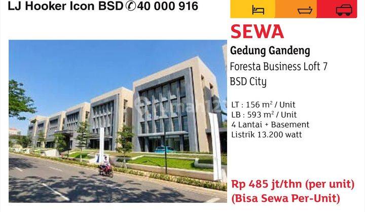 Disewakan ruko foresta business loft 