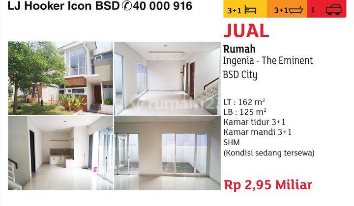 dijual rumah the eminent cluster ingenia bsd city 1