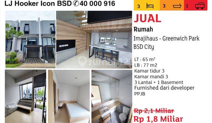 dijual rumah imajihaus the greenwich bsd city 1