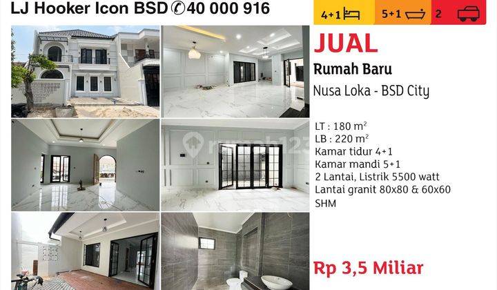 jual rumah baru 2 lantai nusaloka bsd  1