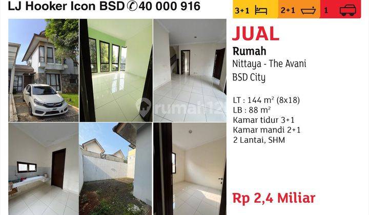 Dijual Rumah The Avani Cluster Nittaya Bsd City 1