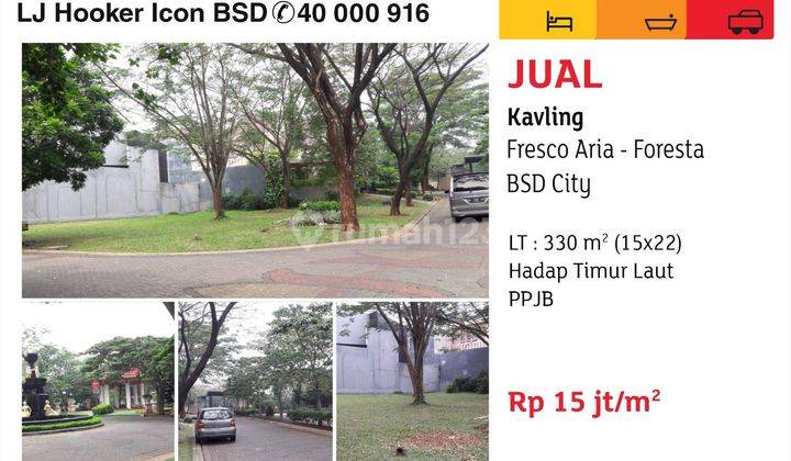 dijual kavling the foresta bsd cluster fresco aria 1