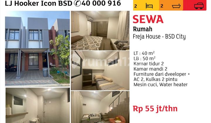 For rent fully furnished house in Freja House BSD City.