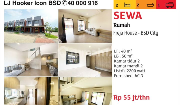 For rent fully furnished house in Freja House BSD City.