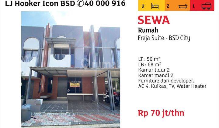 disewakan rumah freja house bsd city 1