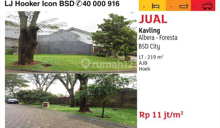 jual kavling hoek foresta cluster albera bsd city 1