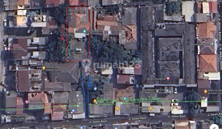 Tanah Rumah Lama Cocok Buat kos di Kemanggisan Jakarta Barat 428 m² SHM Lokasi Bagus 1