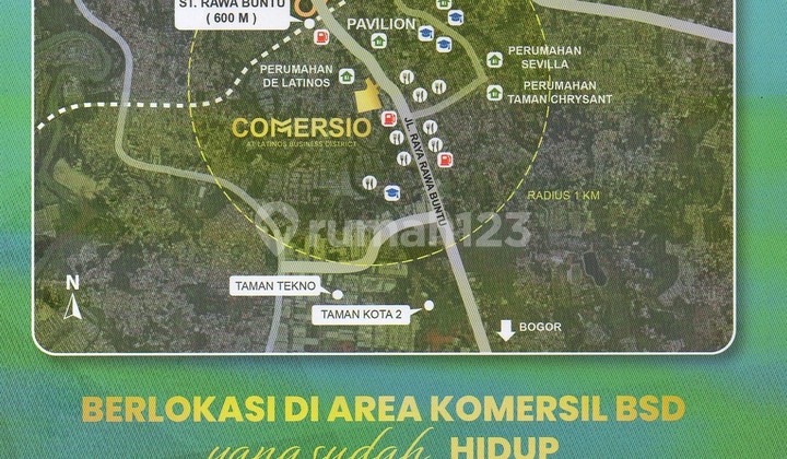 RUKO 3 LANTAI ONLY Rp. 1,8 Man - COMERSIO BSD CITY