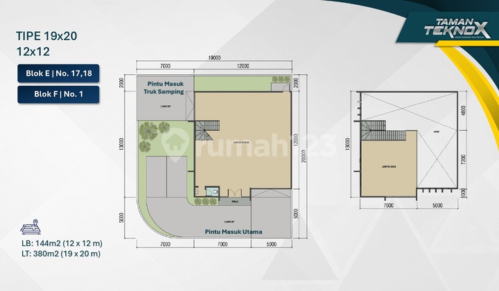 Gudang Taman Tekno X BSD City - Corner Free DP Row 20