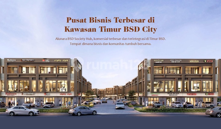 ALUNARA BSD CITY RUKO 3 LANTAI CORNER TANPA DP HADAP JALAN RAYA