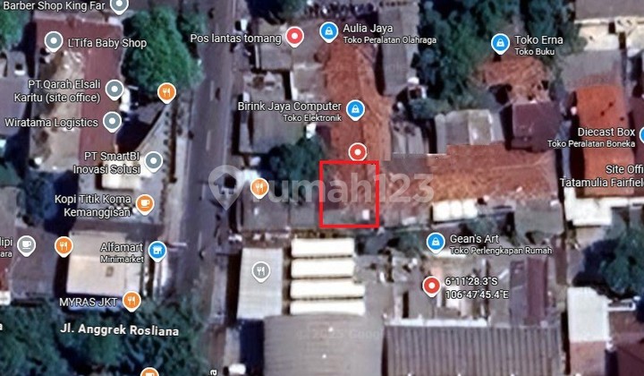 Kavling siap bangun harga murah di Jl. Anggrek Kemanggisan, 60CRS