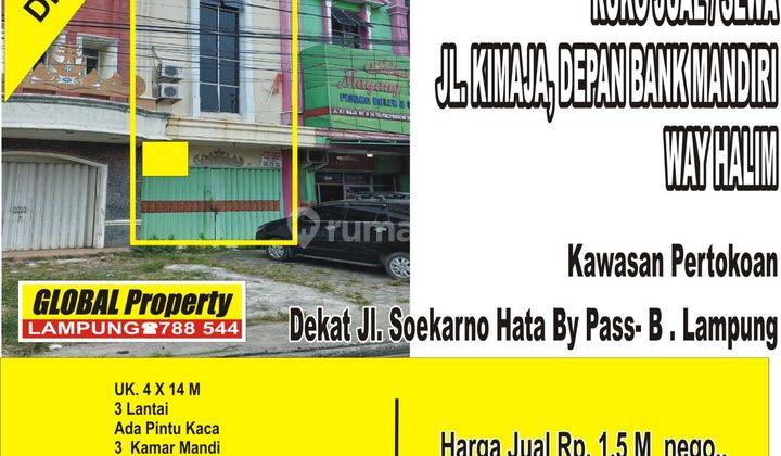 Ruko 3 Lantai di Jl. Kimaja Way Halim Siap Pakai 1