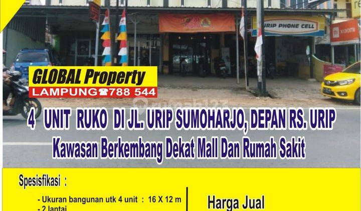 4 Unit Ruko di Jl Urip Sumoharjo Cocok Untuk Usaha 1