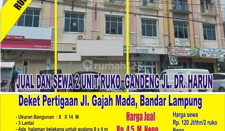 Ruko 2 Unit Gandeng di Jl Dr Harun Siap Pakai 1