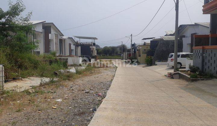 tampak depan dijual kapling 98 m2 shm