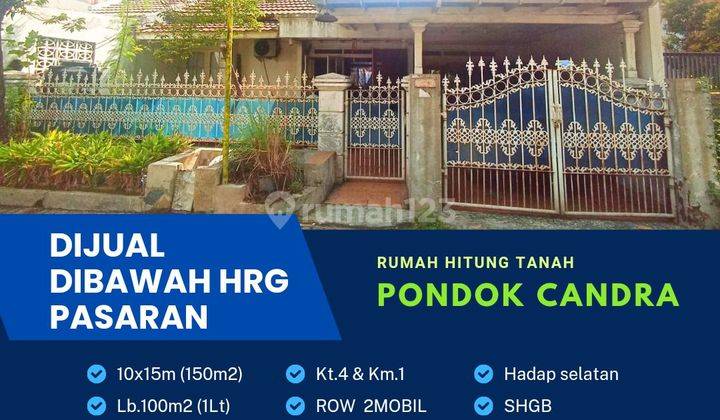 Si jual cepat rumah hitung tanah di pondok Tjandra waru Sidoarjo  2