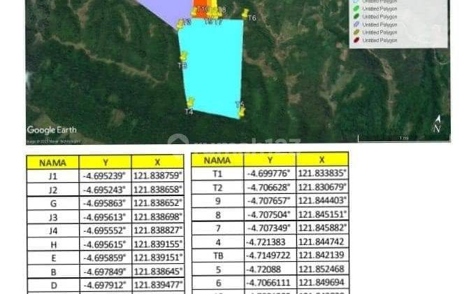 Tanah di Desa Rau Rau, Kec. Rarowatu Kab. Bombana, Sulawesi Tenggara, Bombana 350 ha 1