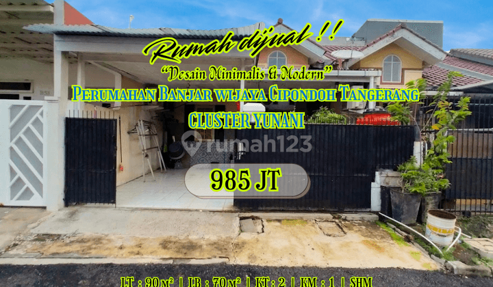 Termurah Rumah Cluster Yunani Banjar Wijaya Cipondoh Tangerang 1