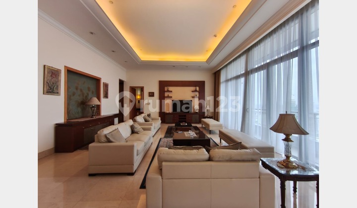 Spacious Living Area With Cozy 4 Bedrooms And Balcony, Good View At Luxury Airlangga Apartment, Prime Area
